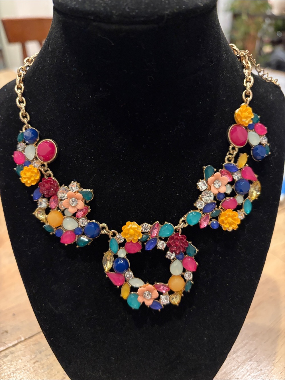 INC International Concepts Multicolor Floral Bib Necklace